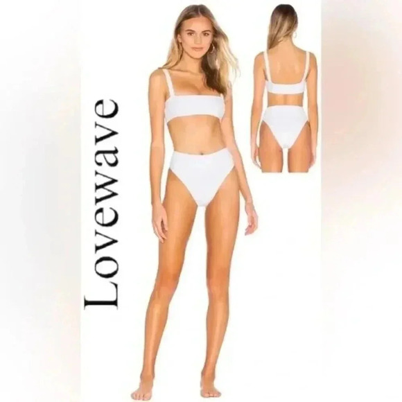 Revolve Lovewave Easton Swim Bikini Top in White Sz M - Picture 1 of 3